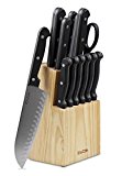 CookDazzle 14-piece Knife Set and Wood Block